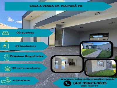Casa para Venda, em Ivaipor, bairro bosque da saude, 3 dormitrios, 3 banheiros, 2 sutes, 5 vagas