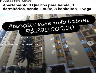 Apartamento 3 Quartos para Venda, em Juiz de Fora, bairro Centro, 3 dormitrios, 3 banheiros, 1 sute, 1 vaga