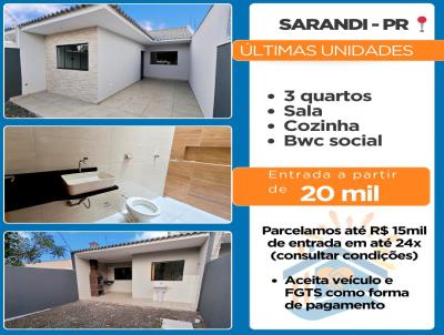 Casa para Venda, em Sarandi, bairro Jd. Universal, 3 dormitrios, 1 banheiro