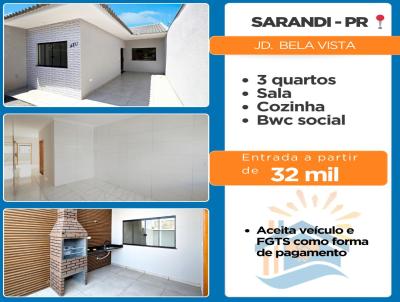 Casa para Venda, em Sarandi, bairro Jd. Bela Vista, 3 dormitrios, 1 banheiro, 2 vagas