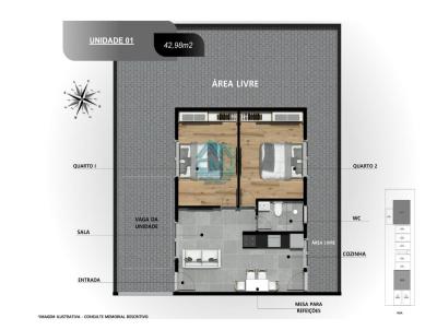 Apartamento para Venda, em Caraguatatuba, bairro Porto Novo, 1 dormitrio, 1 banheiro