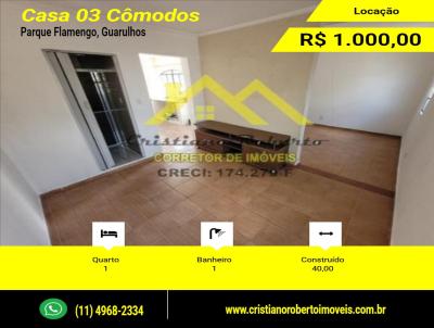 Casa para Locao, em Guarulhos, bairro Parque Flamengo, 1 dormitrio, 1 banheiro