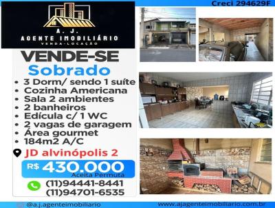 Sobrado para Venda, em Atibaia, bairro Jardim  Alvinpolis 2, 3 dormitrios, 2 banheiros, 1 sute, 2 vagas