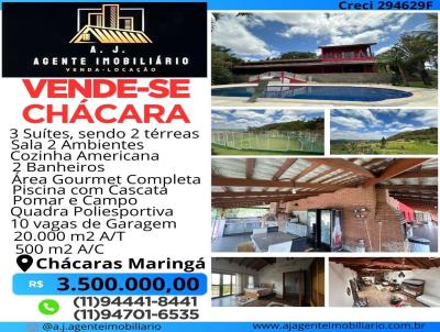Chcara para Venda, em Atibaia, bairro Chcaras Maring, 5 banheiros, 3 sutes, 10 vagas