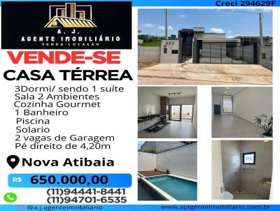 Casa Trrea para Venda, em Atibaia, bairro Nova Atibaia, 3 dormitrios, 1 banheiro, 1 sute, 2 vagas