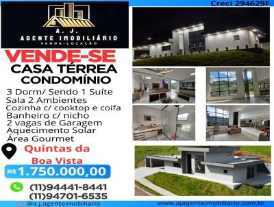 Casa em Condomnio para Venda, em Atibaia, bairro Condominio Quintas da Boa Vista, 3 dormitrios, 1 banheiro, 1 sute, 2 vagas