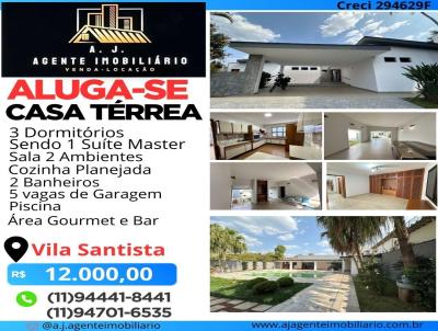 Casa Trrea para Locao, em Atibaia, bairro Vila Santista, 3 dormitrios, 2 banheiros, 1 sute, 4 vagas