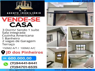 Casa para Venda, em Atibaia, bairro jardim dos Pinheiros, 3 dormitrios, 1 banheiro, 1 sute, 2 vagas