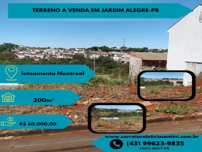 Terreno para Venda, em Jardim Alegre, bairro montreal