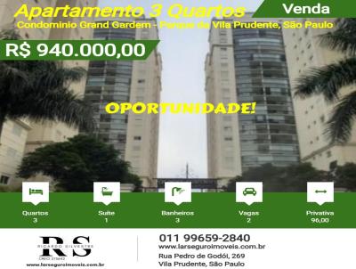 Apartamento 3 Quartos para Venda, em So Paulo, bairro Parque da Vila Prudente, 3 dormitrios, 3 banheiros, 1 sute, 2 vagas