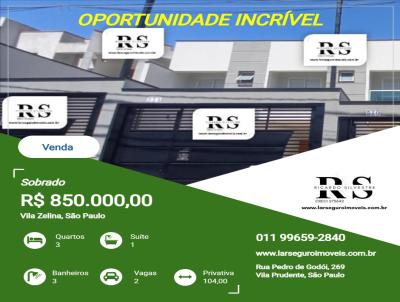 Sobrado para Venda, em So Paulo, bairro Vila Zelina, 3 dormitrios, 2 banheiros, 1 sute, 2 vagas