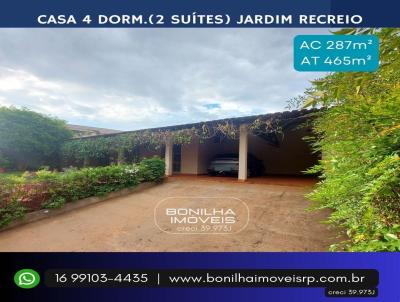 Casa para Venda, em Ribeiro Preto, bairro Jardim Recreio, 4 dormitrios, 4 banheiros, 2 sutes, 2 vagas