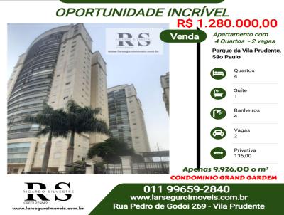 Apartamento 4 Quartos para Venda, em So Paulo, bairro Parque da Vila Prudente, 4 dormitrios, 4 banheiros, 1 sute, 2 vagas