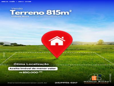 Terreno para Venda, em Lucas do Rio Verde, bairro Cidade Nova