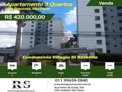 Apartamento 3 Quartos para Venda, em So Paulo, bairro Vila Graciosa, 3 dormitrios, 1 banheiro, 1 vaga