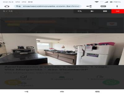 Apartamento para Venda, em So Vicente, bairro Vila Margarida, 2 dormitrios, 1 banheiro, 1 vaga
