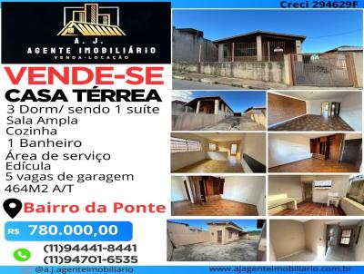 Casa Trrea para Venda, em Atibaia, bairro Ponte, 3 dormitrios, 1 banheiro, 1 sute, 5 vagas