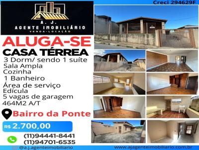 Casa Trrea para Locao, em Atibaia, bairro Ponte, 3 dormitrios, 1 banheiro, 1 sute, 5 vagas
