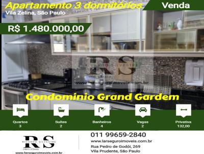 Apartamento 3 dormitrios para Venda, em So Paulo, bairro Vila Zelina, 3 dormitrios, 4 banheiros, 2 sutes, 2 vagas