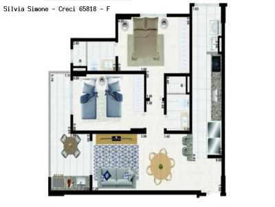 Apartamento para Venda, em Praia Grande, bairro Aviao, 2 dormitrios, 1 banheiro, 1 sute, 2 vagas