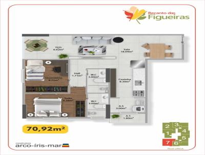 Apartamento para Locação, em Praia Grande, bairro Guilhermina, 2 dormitórios, 2 banheiros, 1 suíte, 2 vagas