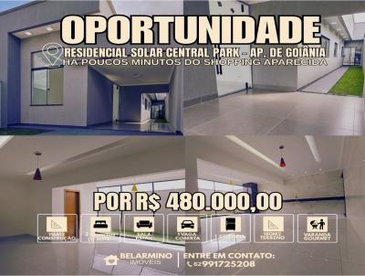 Casa para Venda, em Aparecida de Goinia, bairro Residencial Solar Central Park, 3 dormitrios, 2 banheiros, 1 sute, 2 vagas