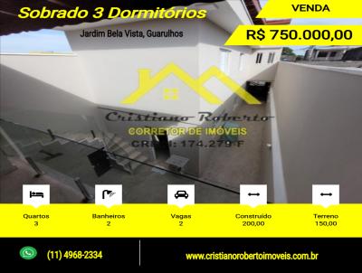 Sobrado para Venda, em Guarulhos, bairro Jardim Bela Vista, 3 dormitrios, 2 banheiros, 2 vagas