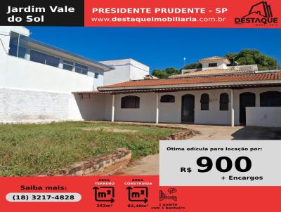 Casa para Locao, em Presidente Prudente, bairro Jardim Vale do Sol, 1 dormitrio, 1 banheiro