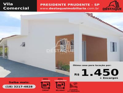 Casa para Locao, em Presidente Prudente, bairro Vila Comercial, 3 dormitrios, 1 banheiro, 2 vagas