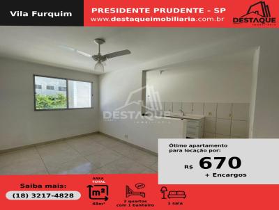Apartamento para Locao, em Presidente Prudente, bairro Vila Furquim, 2 dormitrios, 1 banheiro