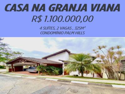 Casa para Venda, em Cotia, bairro Moinho Velho, 4 dormitórios, 5 banheiros, 4 suítes, 2 vagas