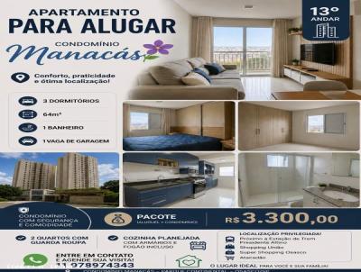 Apartamento para Loca��o, em Osasco, bairro Continental, 3 dormit�rios, 1 banheiro, 1 vaga