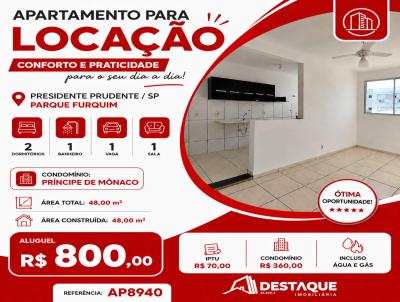 Apartamento para Loca��o, em Presidente Prudente, bairro Parque Furquim, 2 dormit�rios, 1 banheiro, 1 vaga