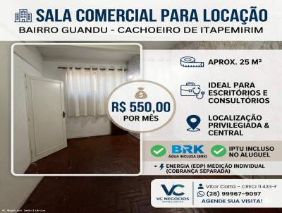 Sala Comercial para Loca��o, em Cachoeiro de Itapemirim, bairro Guand�, 1 dormit�rio, 1 banheiro