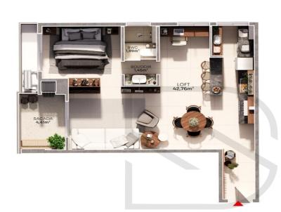 Apartamento para Venda, em Florian�polis, bairro Cachoeira do Bom Jesus, 1 dormit�rio, 1 banheiro, 1 vaga