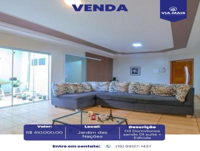 Casa para Venda, em Araras, bairro Jardim das Na��es, 3 dormit�rios, 2 banheiros, 1 su�te, 1 vaga