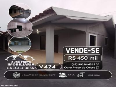 Casa para Venda, em Ouro Preto do Oeste, bairro UNI�O, 4 dormit�rios, 1 banheiro, 1 su�te