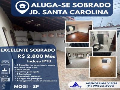 Sobrado para Loca��o, em Mogi das Cruzes, bairro Jardim Santa Carolina, 3 dormit�rios, 3 banheiros, 1 su�te, 3 vagas