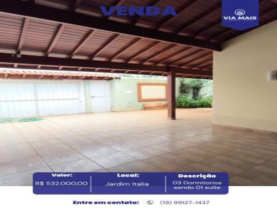 Casa para Venda, em Araras, bairro Jardim Italia, 3 dormit�rios, 2 banheiros, 1 su�te, 3 vagas