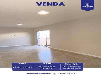 Casa para Venda, em Araras, bairro Jardim C�ndida, 3 dormit�rios, 1 banheiro, 2 su�tes