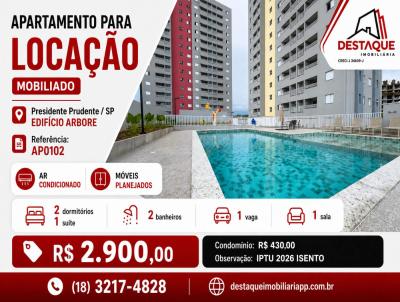 Apartamento para Loca��o, em Presidente Prudente, bairro Jardim Eldorado, 2 dormit�rios, 2 banheiros, 1 su�te, 1 vaga