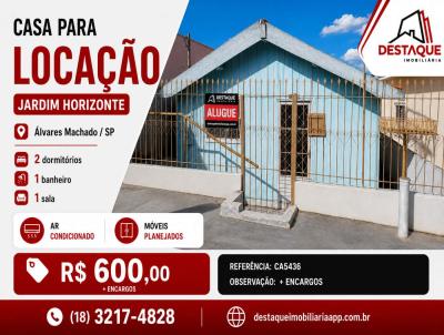 Casa para Loca��o, em �lvares Machado, bairro Jardim Horizonte, 2 dormit�rios, 1 banheiro