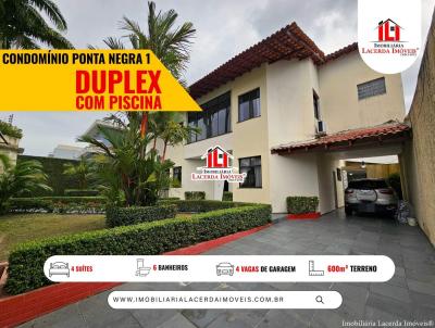 Casa em Condom�nio para Venda, em Manaus, bairro Ponta Negra, 4 dormit�rios, 5 banheiros, 4 su�tes, 4 vagas