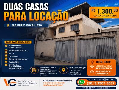 Casa para Loca��o, em Cachoeiro de Itapemirim, bairro Basil�ia, 2 dormit�rios, 1 banheiro, 1 su�te, 1 vaga