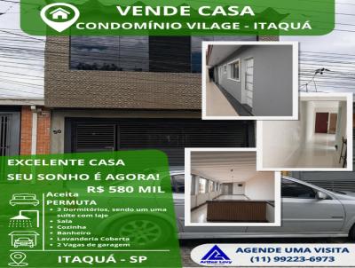 Casa para Venda, em Itaquaquecetuba, bairro Condom�nio Vilage, 3 dormit�rios, 1 banheiro, 1 su�te, 2 vagas