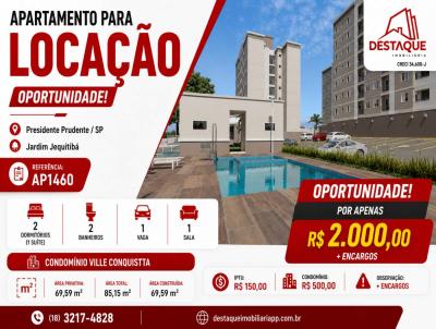 Apartamento para Loca��o, em Presidente Prudente, bairro Jardim Jequitib�, 2 dormit�rios, 2 banheiros, 1 su�te, 1 vaga