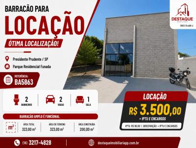 Barrac�o para Loca��o, em Presidente Prudente, bairro Parque Residencial Funada, 2 banheiros, 2 vagas
