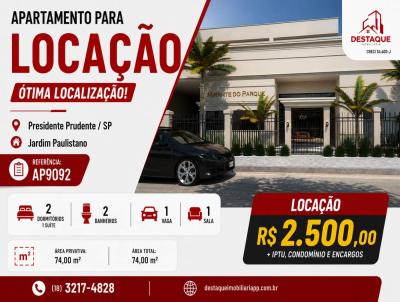 Apartamento para Loca��o, em Presidente Prudente, bairro Jardim Paulistano, 2 dormit�rios, 2 banheiros, 1 su�te, 1 vaga