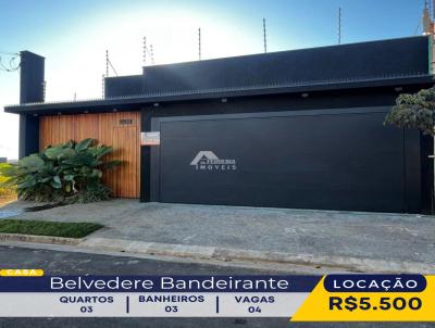 Casa Nova para Loca��o, em Franca, bairro Belvedere Bandeirante, 3 dormit�rios, 2 banheiros, 1 su�te, 4 vagas