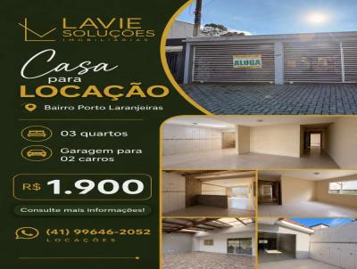 Casa para Loca��o, em Arauc�ria, bairro Porto das Laranjeiras, 3 dormit�rios, 1 banheiro, 2 vagas